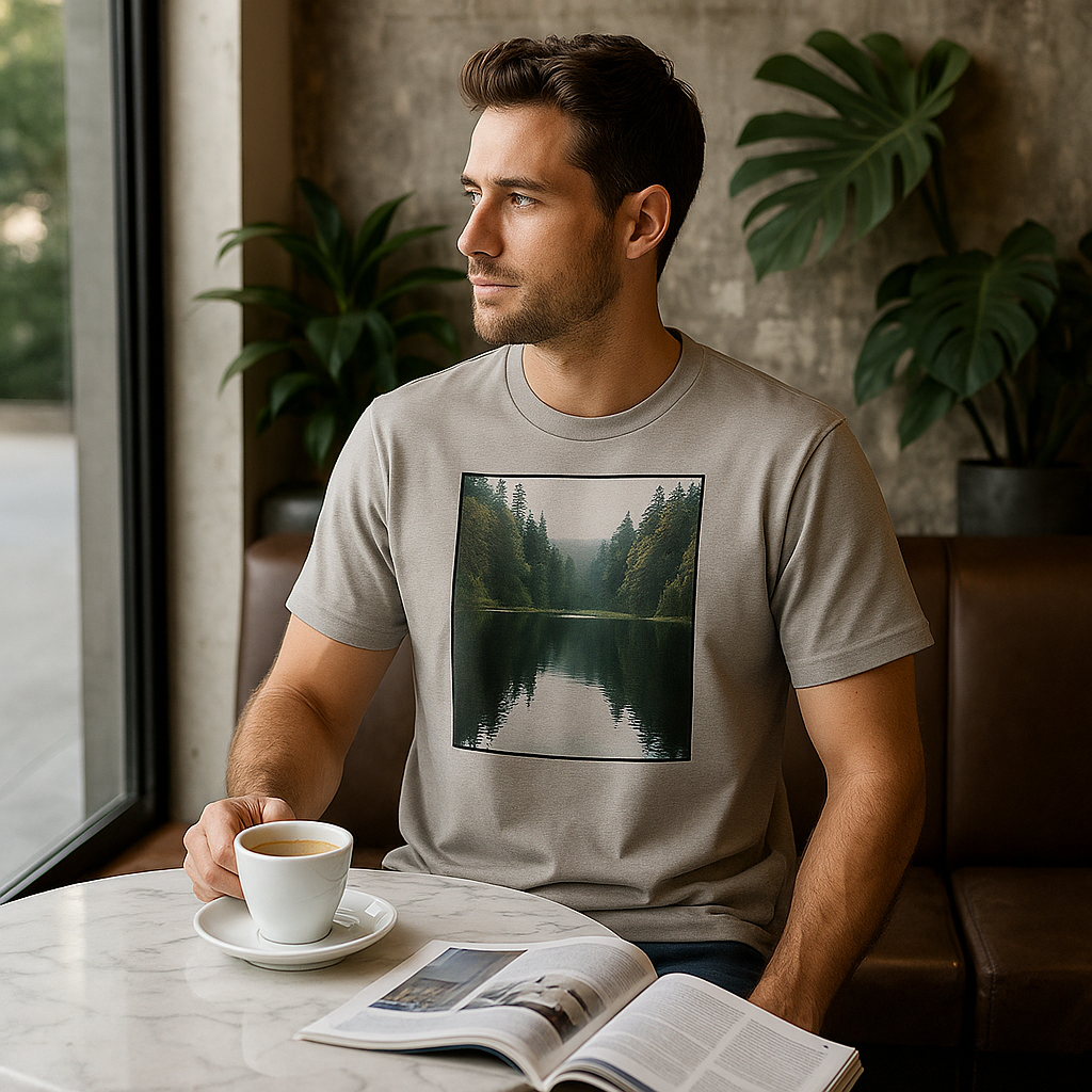 T-shirt gris personnalisé – Coton premium – Unisexe – Élégant & unique