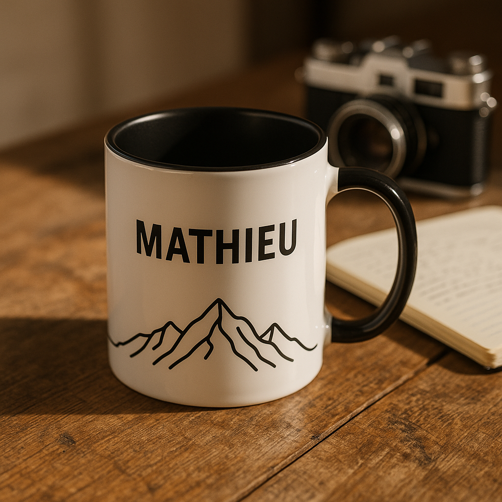 Mug Personnalisé noir et blanc – Sophistication & Sobriété