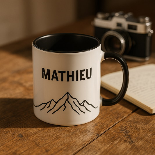 Mug Personnalisé noir et blanc – Sophistication & Sobriété