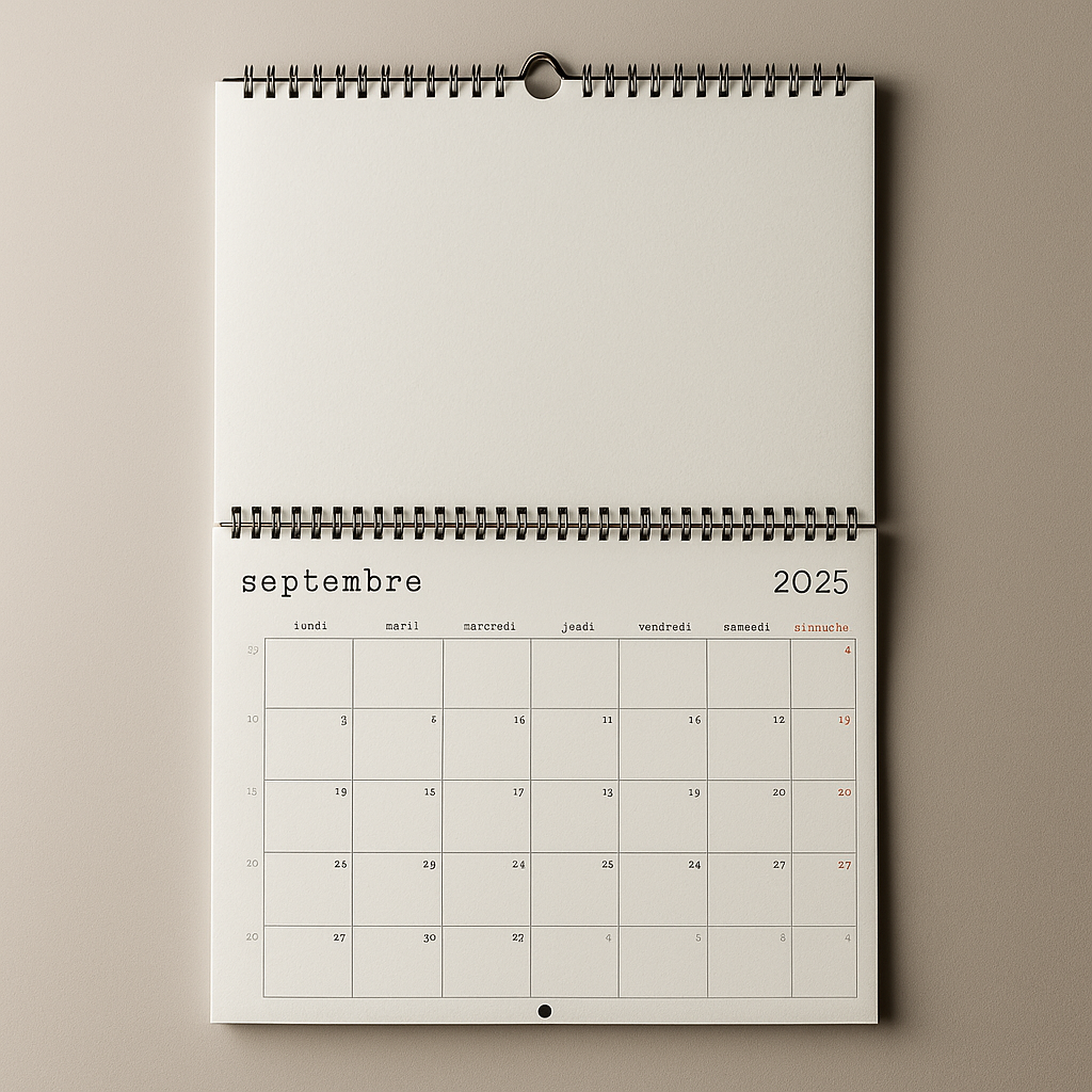 Calendrier personnalisé mural & bureau – Photos, textes & design unique