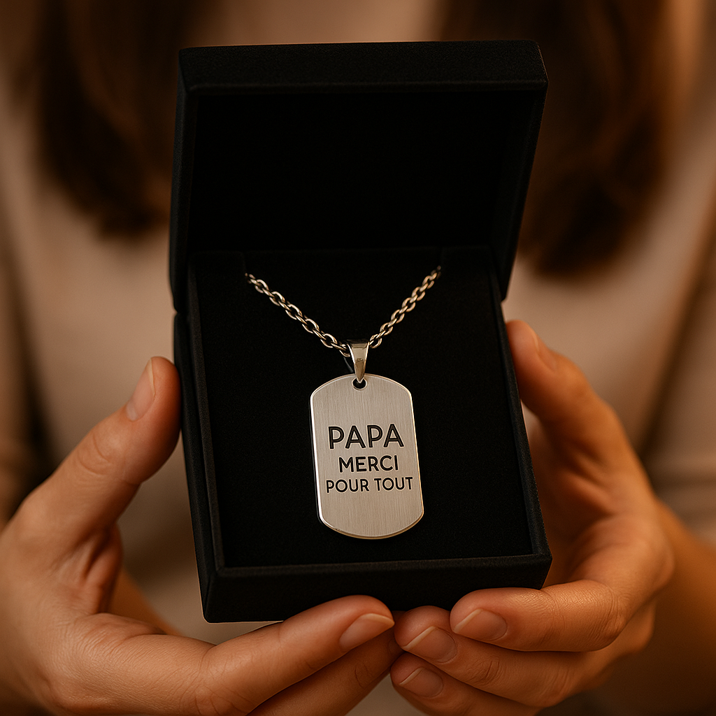 Collier Personnalisé Gravé – Cadeau Personnalisé Homme Élégant et Intemporel