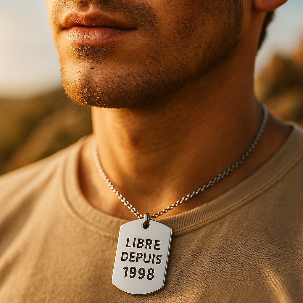 Collier Personnalisé Gravé – Cadeau Personnalisé Homme Élégant et Intemporel