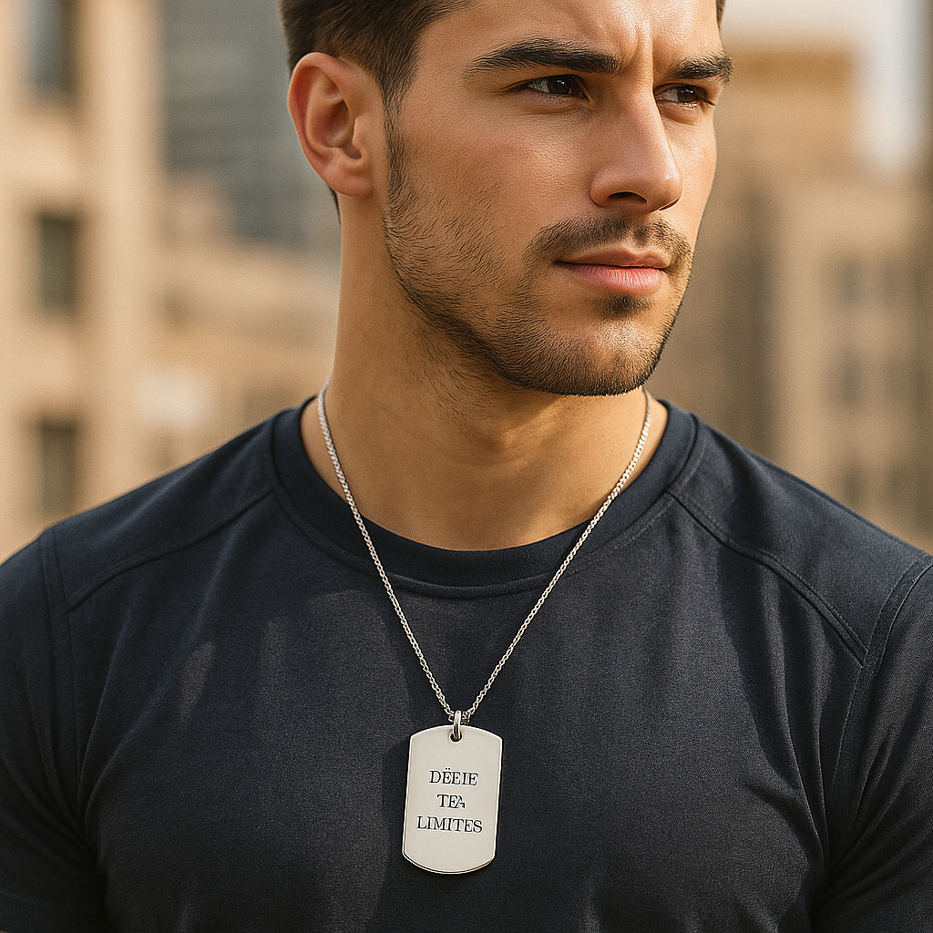 Collier Personnalisé Gravé – Cadeau Personnalisé Homme Élégant et Intemporel