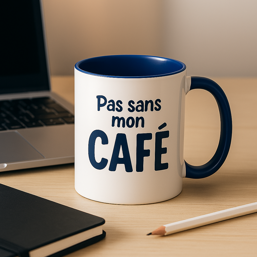 Mug personnalisé bleu : une tasse unique, à votre image