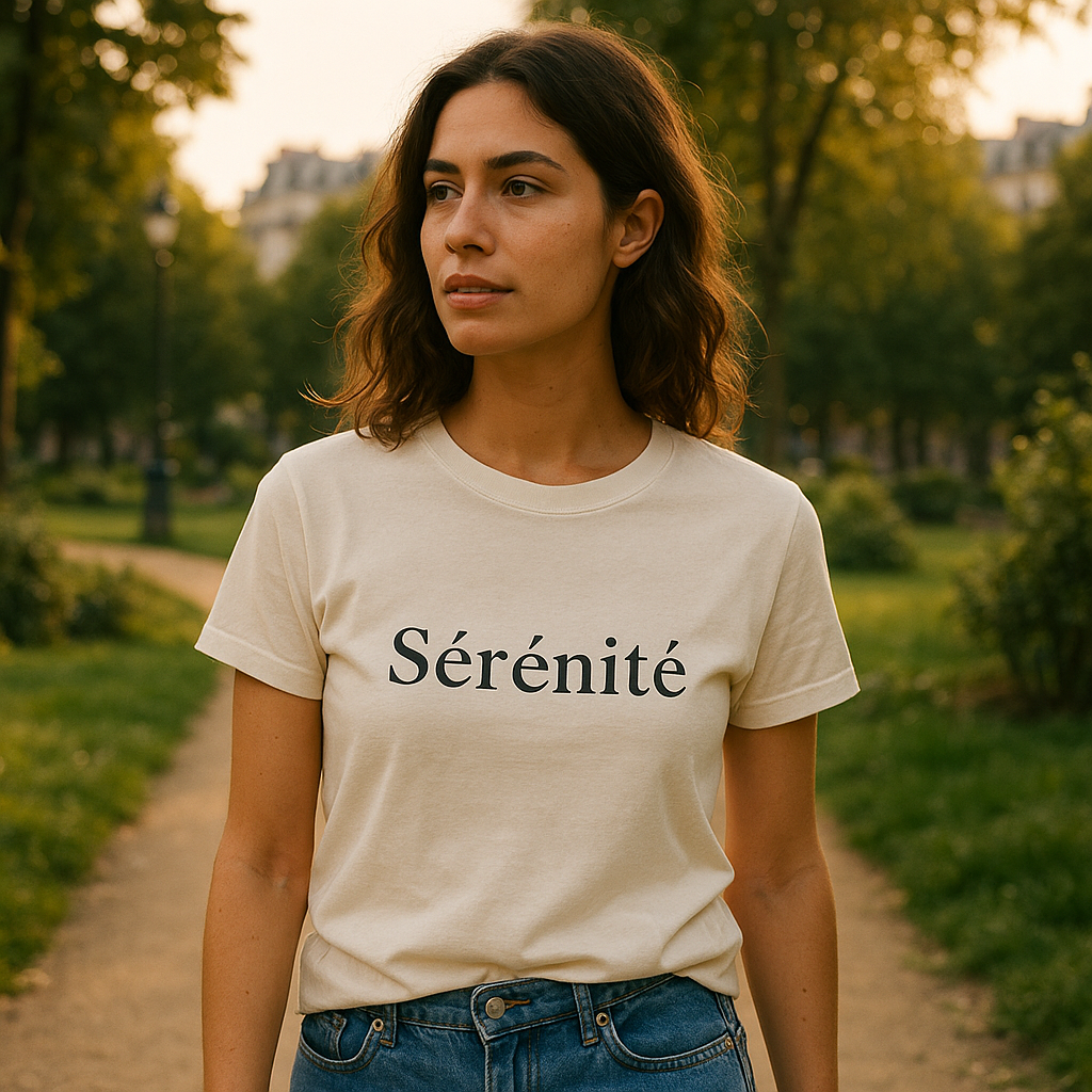 T-shirt blanc personnalisé femme – Coupe droite, coton doux et imprimé tendance