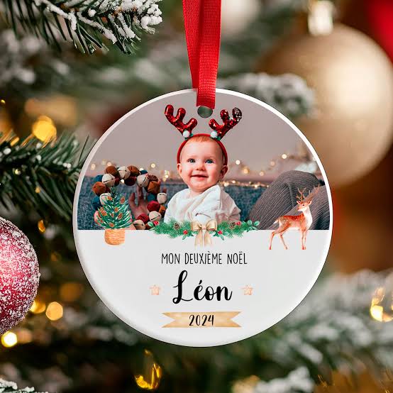 Boule de Noël Personnalisée en Céramique – Impression Recto Verso