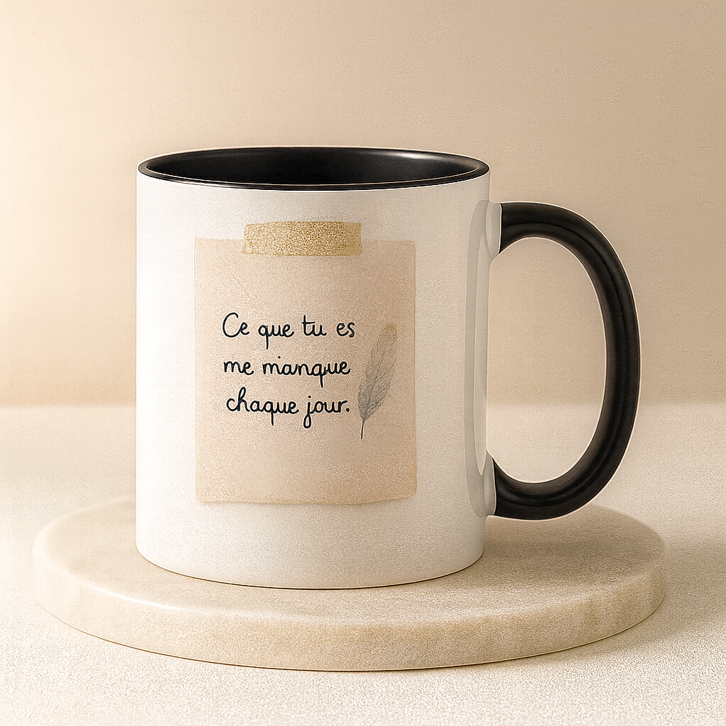 Mug Personnalisé noir et blanc – Sophistication & Sobriété
