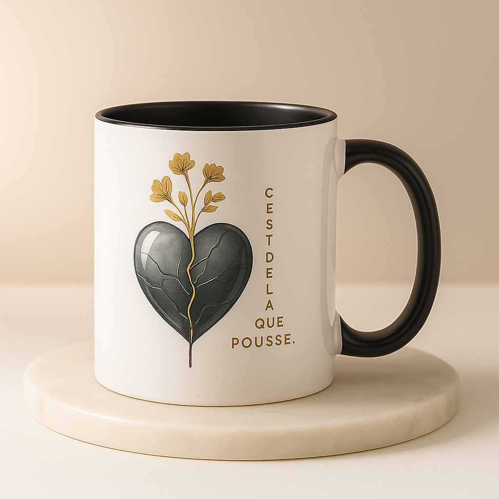 Mug Personnalisé noir et blanc – Sophistication & Sobriété