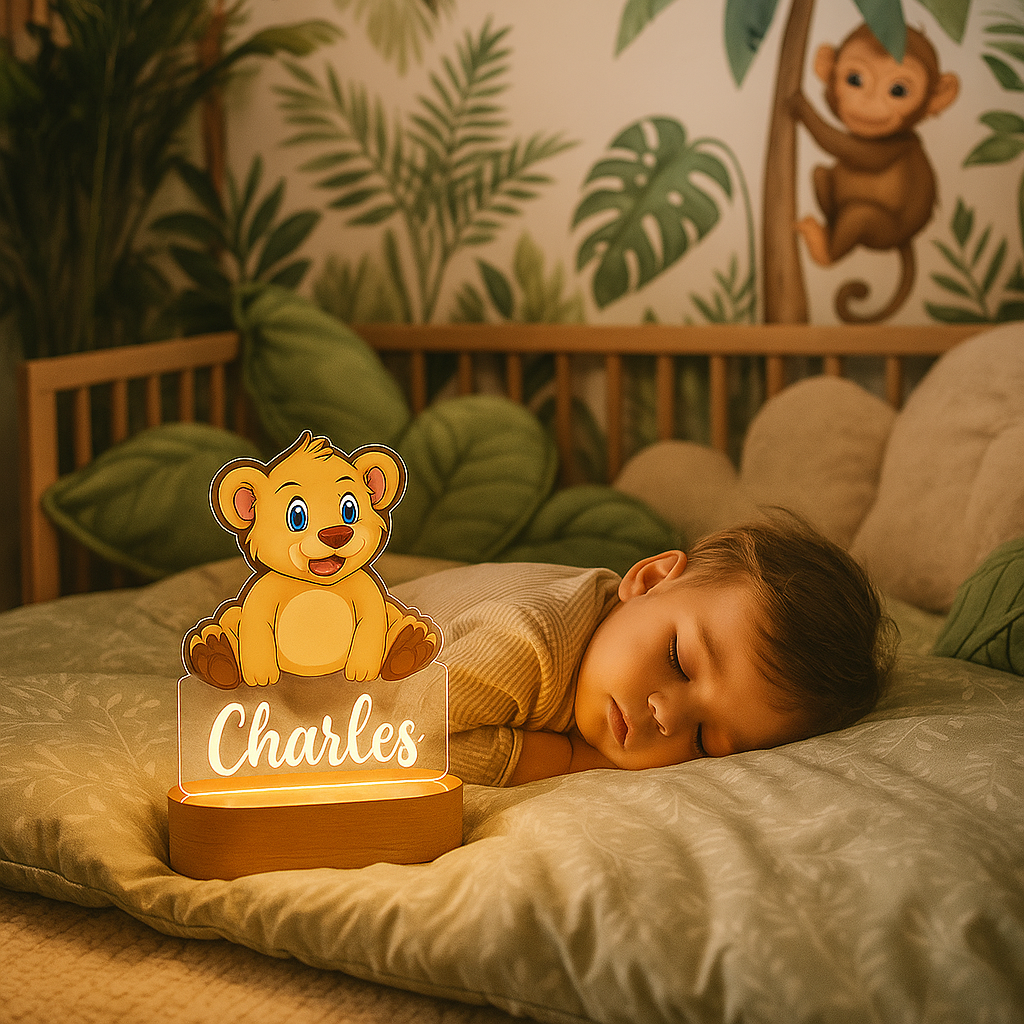 Veilleuse personnalisée naissance – Ourson avec prénom gravé