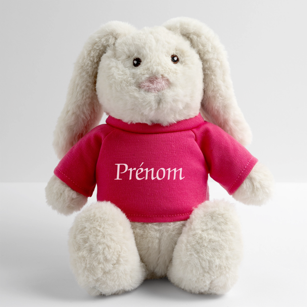 Doudou Lapin personnalisé - rose
