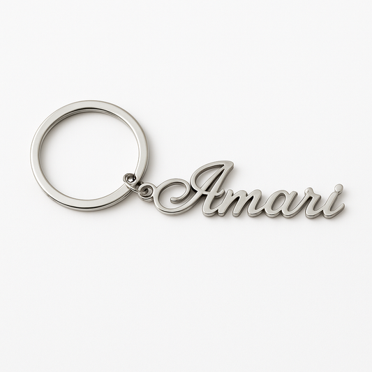 Personalized silver keychain 