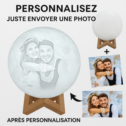 Lampe Lune Personnalisée avec Photo – Une Idée Cadeau Unique