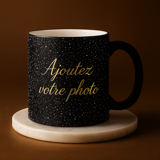 Mug magique pailleté personnalisé – Effet scintillant & surprise dévoilée