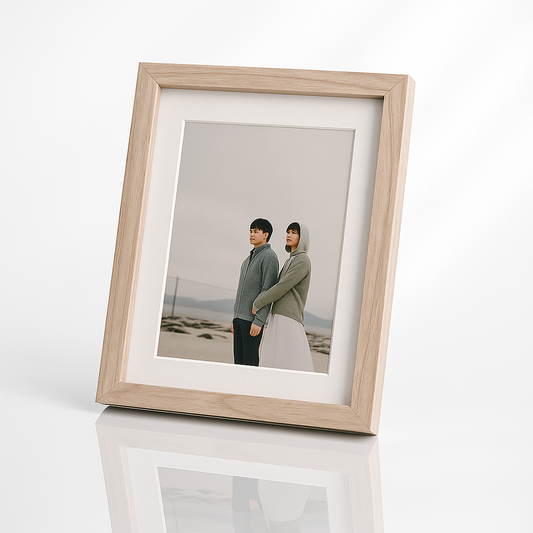 Cadre photo personnalisé – Finition bois chêne