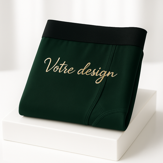 Caleçon personnalisé vert – Élégance naturelle & touche unique
