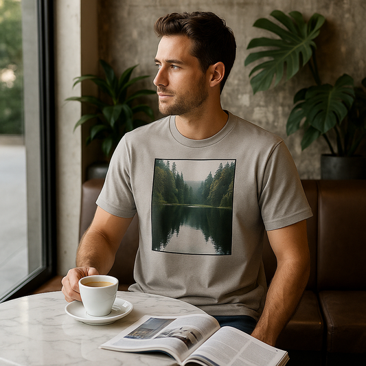 T-shirt gris personnalisé – Coton premium – Unisexe – Élégant & unique