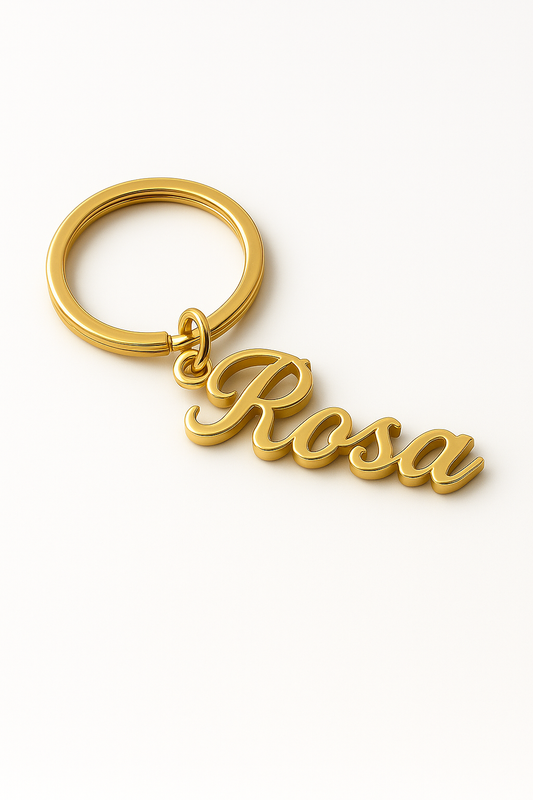 Personalized gold keychain