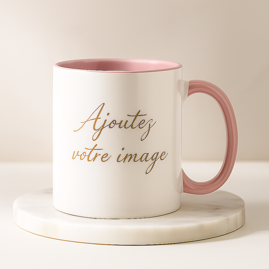 Mug Rose Personnalisé – Douceur & Charme