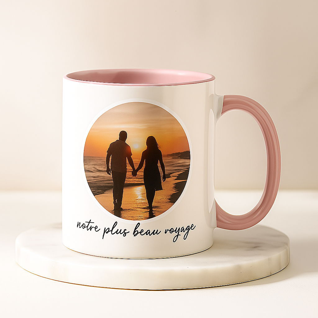 Mug Rose Personnalisé – Douceur & Charme