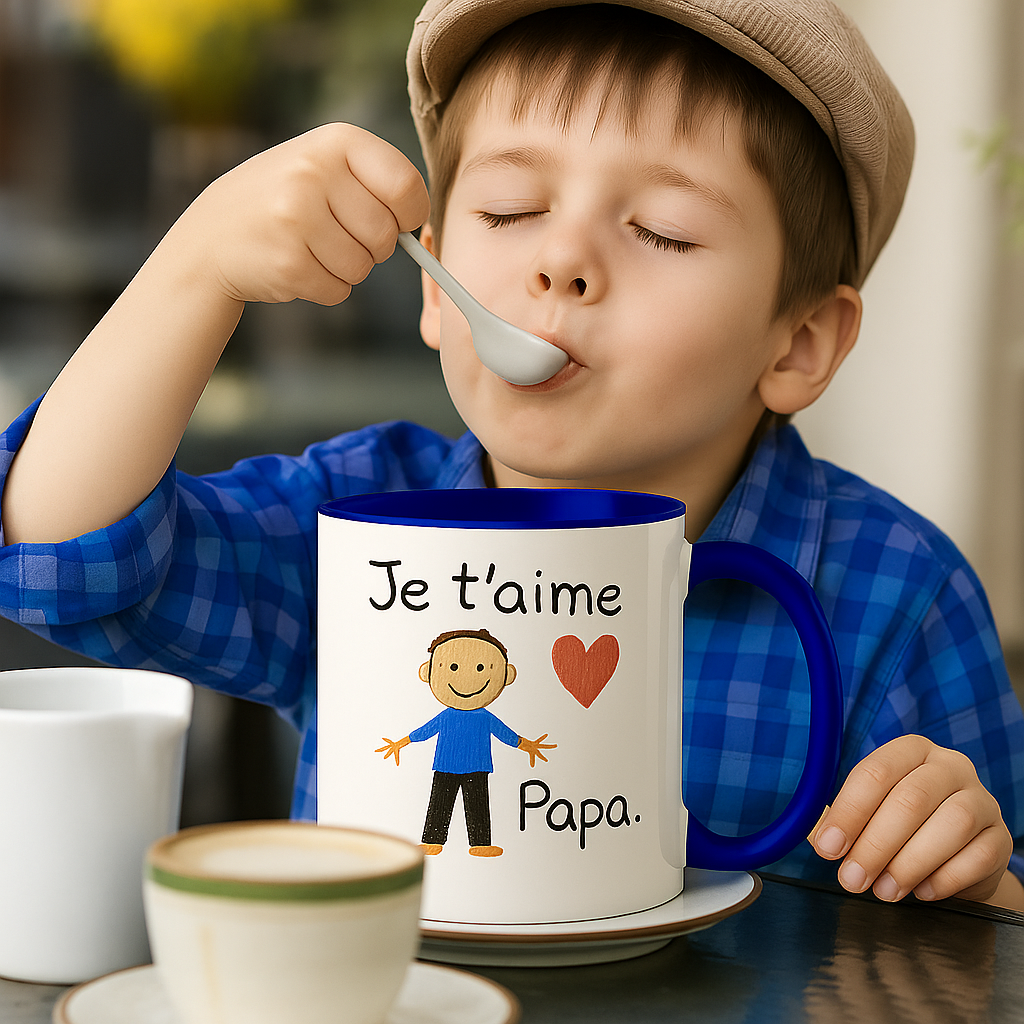 Mug personnalisé bleu : une tasse unique, à votre image
