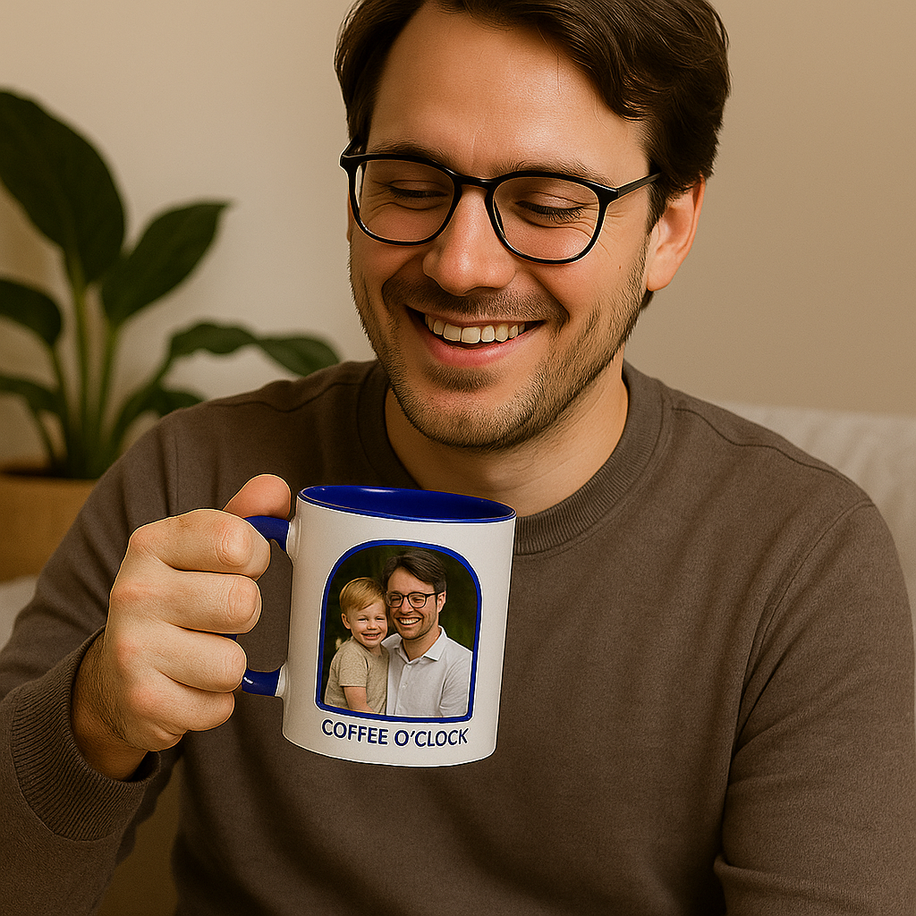 Mug personnalisé bleu : une tasse unique, à votre image