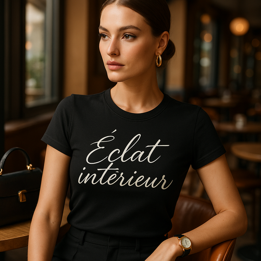 T-shirt personnalisé noir  femme – Mode unique et imprimé tendance 2025