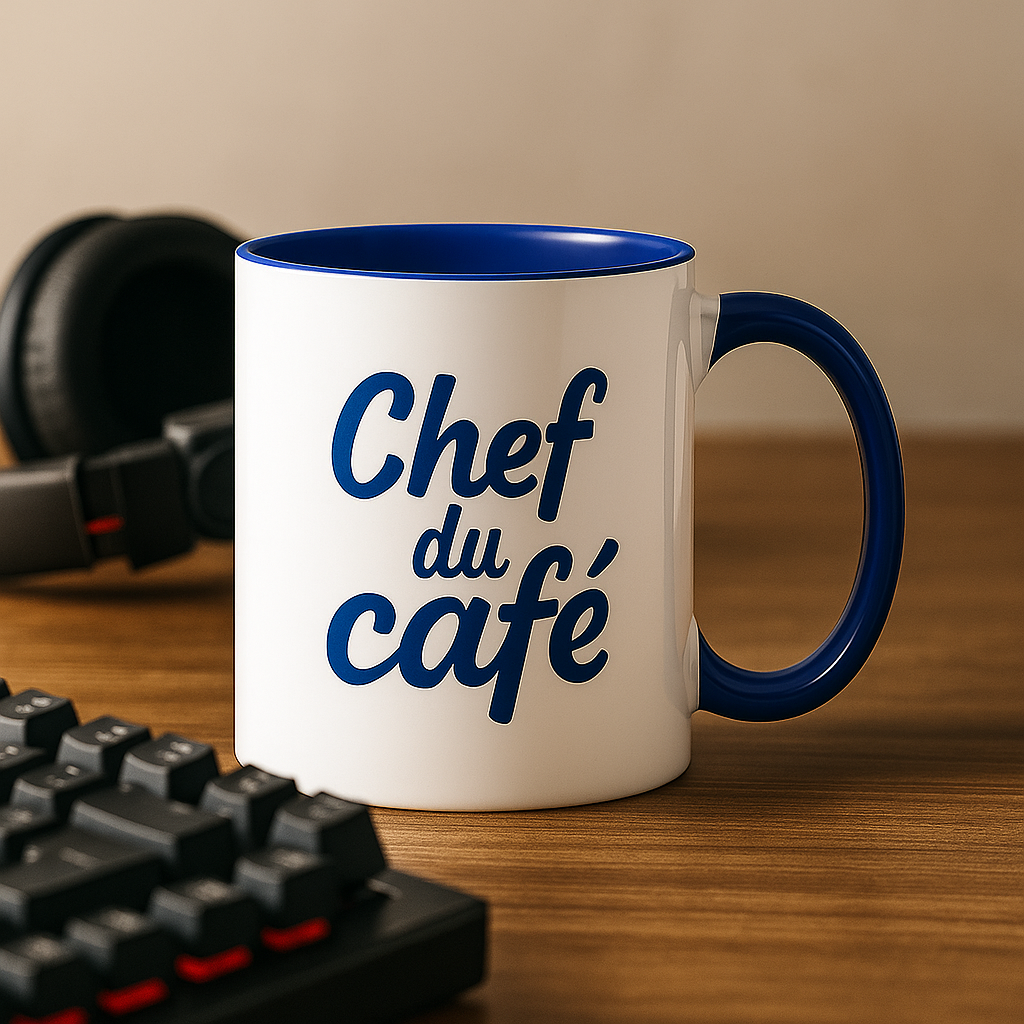 Mug personnalisé bleu : une tasse unique, à votre image