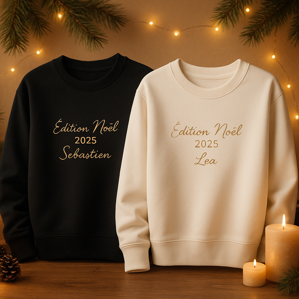 Sweat unisexe personnalisé – Idée cadeau Noel 2025