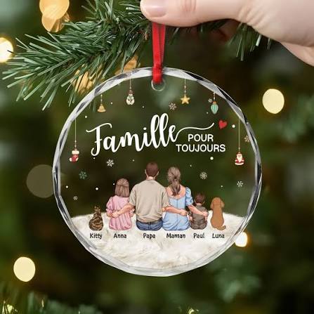 Boule de Noël Personnalisée en Céramique – Impression Recto Verso