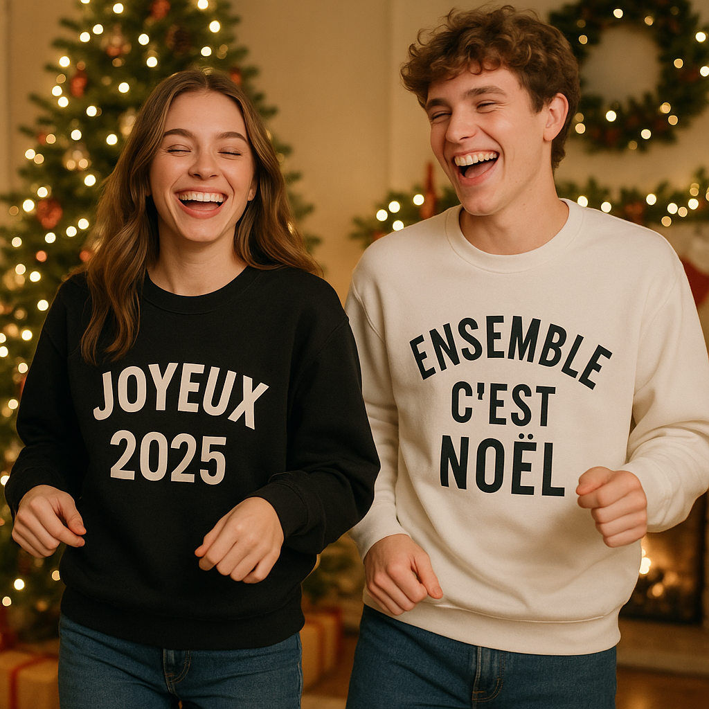 Sweat unisexe personnalisé – Idée cadeau Noel 2025