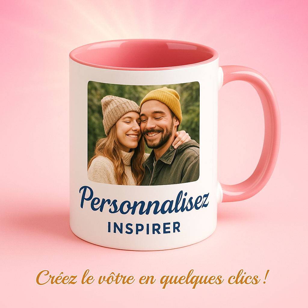 Mug personnalisé avec photo et texte au choix - idée cadeau original pour anniversaire ou fête des mères