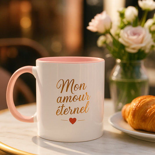 Mug Rose Personnalisé – Douceur & Charme